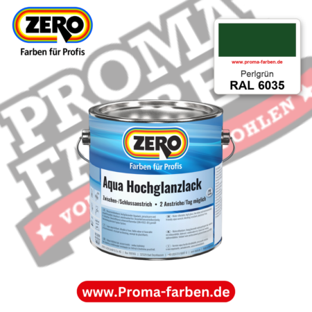ZERO Aqua Hochglanzlack RAL 6035 Perlgrün – im ZERO-MiX-System, online kaufen bei Proma Farben