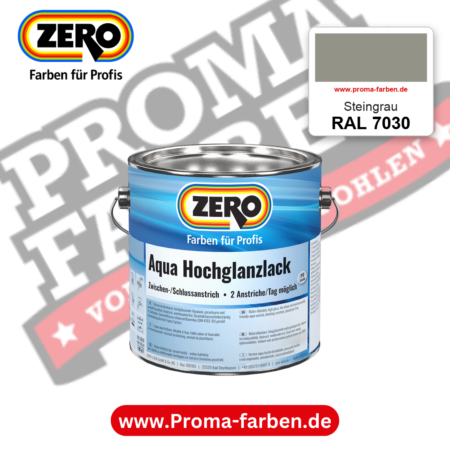 ZERO Aqua Hochglanzlack RAL 7030 Steingrau – im ZERO-MiX-System, online kaufen bei Proma Farben