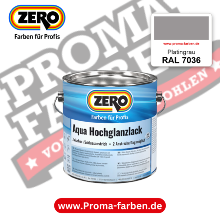 ZERO Aqua Hochglanzlack RAL 7036 Platingrau – im ZERO-MiX-System, online kaufen bei Proma Farben