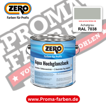 ZERO Aqua Hochglanzlack RAL 7038 Achatgrau – im ZERO-MiX-System, online kaufen bei Proma Farben