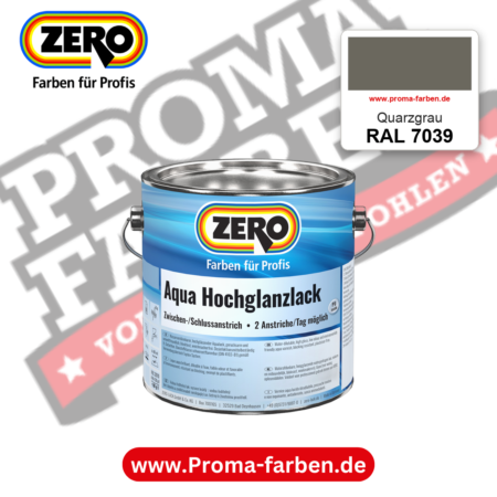 ZERO Aqua Hochglanzlack RAL 7039 Quarzgrau – im ZERO-MiX-System, online kaufen bei Proma Farben