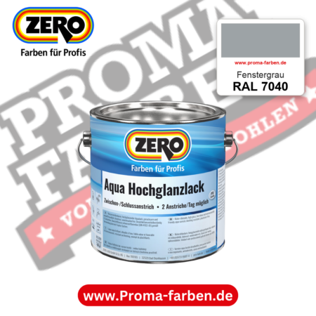 ZERO Aqua Hochglanzlack RAL 7040 Fenstergrau – im ZERO-MiX-System, online kaufen bei Proma Farben
