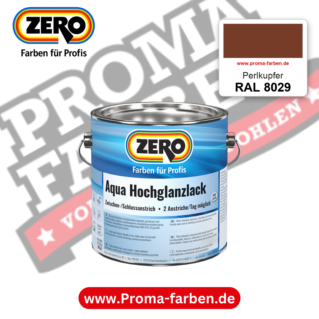 ZERO Aqua Hochglanzlack RAL 8029 Perlkupfer – im ZERO-MiX-System, online kaufen bei Proma Farben