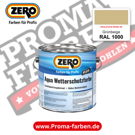 ZERO Aqua Wetterschutzfarbe RAL 1000 Grünbeige – im ZERO-MiX-System, online kaufen bei Proma Farben