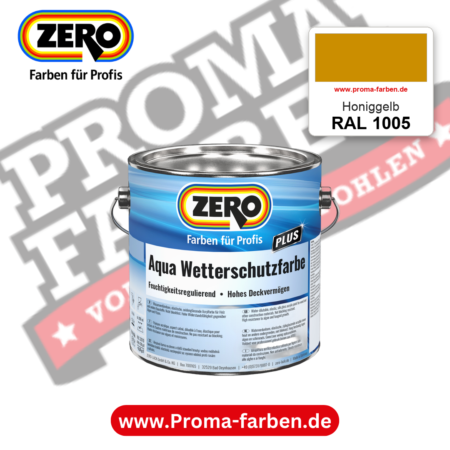 ZERO Aqua Wetterschutzfarbe RAL 1005 Honiggelb – im ZERO-MiX-System, online kaufen bei Proma Farben