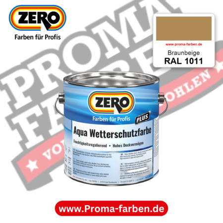 ZERO Aqua Wetterschutzfarbe RAL 1011 Braunbeige – im ZERO-MiX-System, online kaufen bei Proma Farben