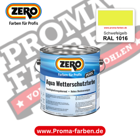ZERO Aqua Wetterschutzfarbe RAL 1016 Schwefelgelb – im ZERO-MiX-System, online kaufen bei Proma Farben