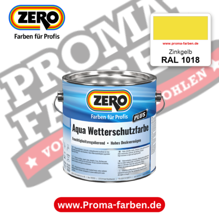 ZERO Aqua Wetterschutzfarbe RAL 1018 Zinkgelb – im ZERO-MiX-System, online kaufen bei Proma Farben