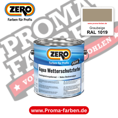 ZERO Aqua Wetterschutzfarbe RAL 1019 Graubeige – im ZERO-MiX-System, online kaufen bei Proma Farben