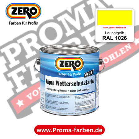 ZERO Aqua Wetterschutzfarbe RAL 1026 Leuchtgelb – im ZERO-MiX-System, online kaufen bei Proma Farben