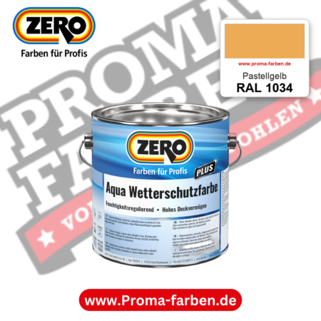 ZERO Aqua Wetterschutzfarbe RAL 1034 Pastellgelb – im ZERO-MiX-System, online kaufen bei Proma Farben