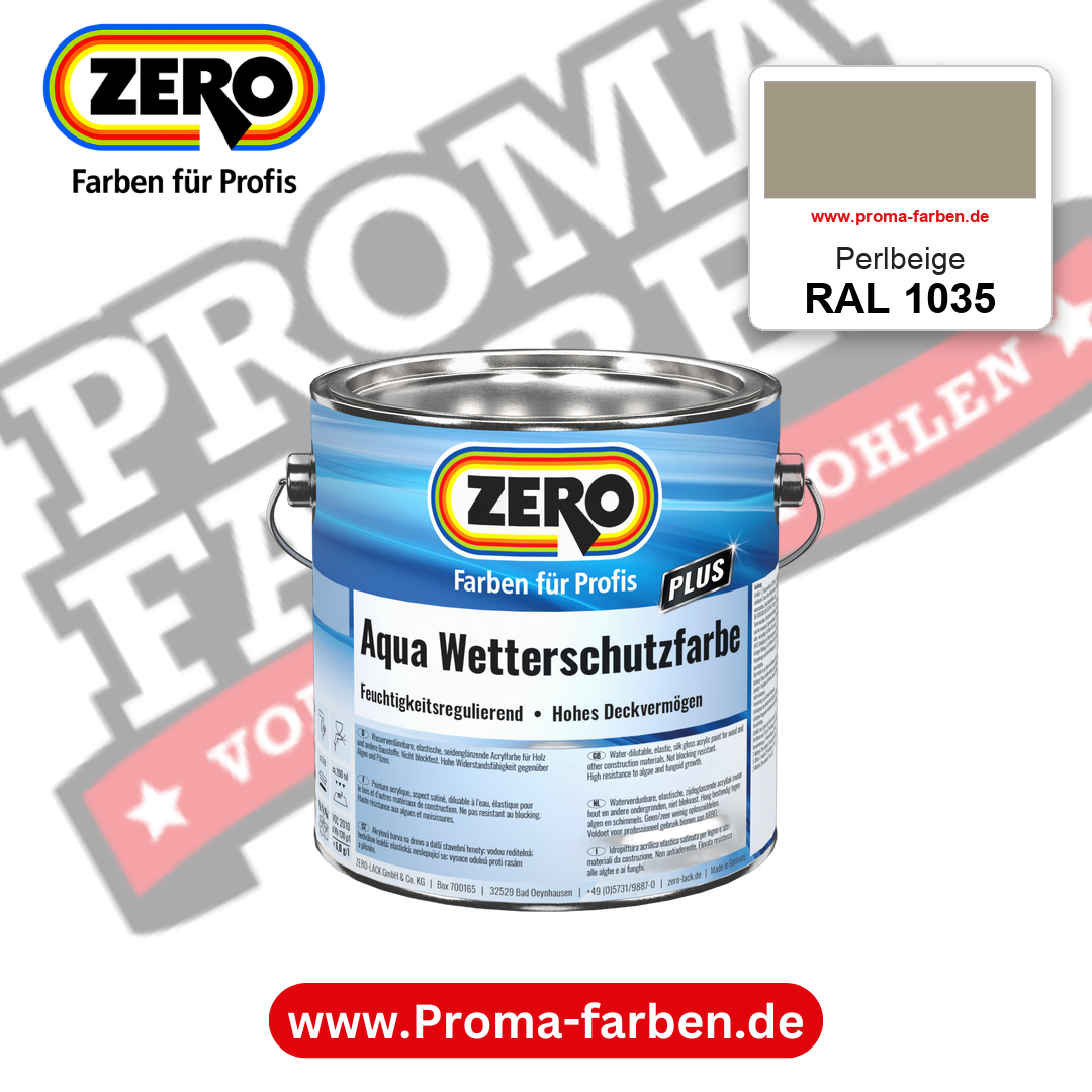 ZERO Aqua Wetterschutzfarbe RAL 1035 Perlbeige – im ZERO-MiX-System, online kaufen bei Proma Farben