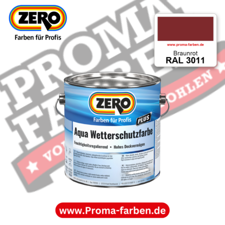 ZERO Aqua Wetterschutzfarbe RAL 3011 Braunrot – im ZERO-MiX-System, online kaufen bei Proma Farben