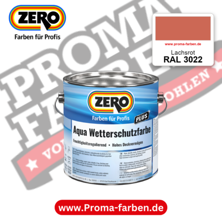 ZERO Aqua Wetterschutzfarbe RAL 3022 Lachsrot – im ZERO-MiX-System, online kaufen bei Proma Farben