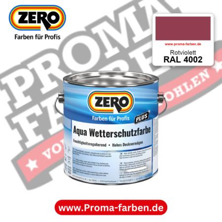 ZERO Aqua Wetterschutzfarbe RAL 4002 Rotviolett – im ZERO-MiX-System, online kaufen bei Proma Farben