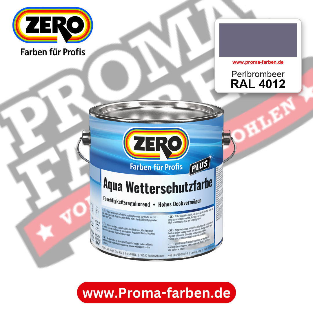 ZERO Aqua Wetterschutzfarbe RAL 4012 Perlbrombeer – im ZERO-MiX-System, online kaufen bei Proma Farben