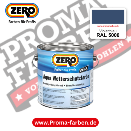 ZERO Aqua Wetterschutzfarbe RAL 5000 Violettblau – im ZERO-MiX-System, online kaufen bei Proma Farben