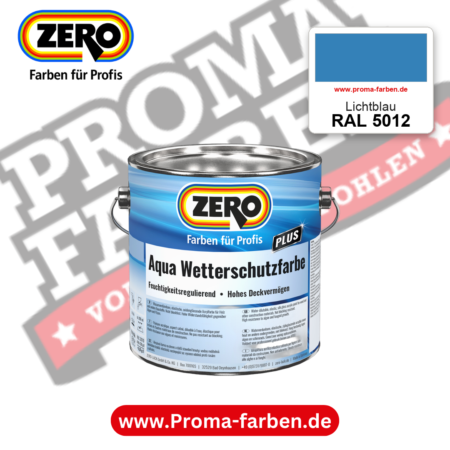 ZERO Aqua Wetterschutzfarbe RAL 5012 Lichtblau – im ZERO-MiX-System, online kaufen bei Proma Farben