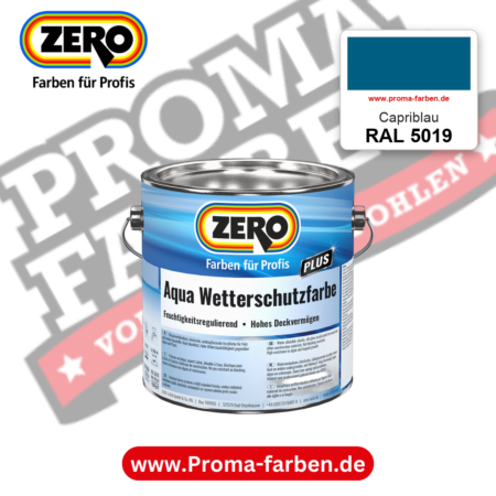 ZERO Aqua Wetterschutzfarbe RAL 5019 Capriblau – im ZERO-MiX-System, online kaufen bei Proma Farben