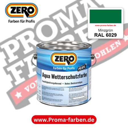 ZERO Aqua Wetterschutzfarbe RAL 6029 Minzgrün – im ZERO-MiX-System, online kaufen bei Proma Farben