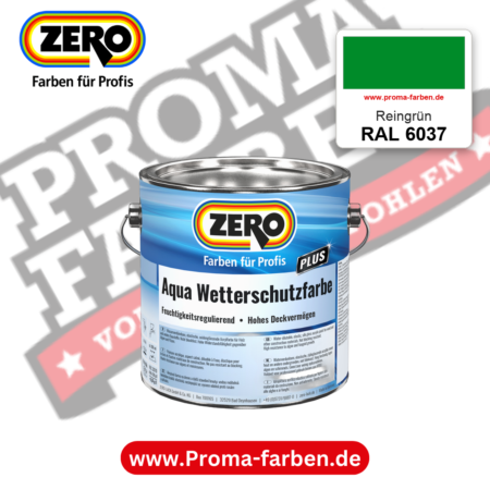 ZERO Aqua Wetterschutzfarbe RAL 6037 Reingrün – im ZERO-MiX-System, online kaufen bei Proma Farben