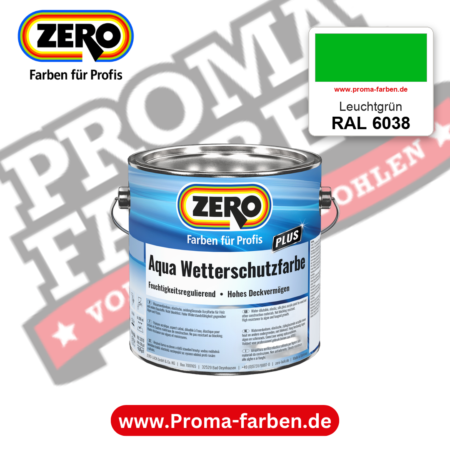 ZERO Aqua Wetterschutzfarbe RAL 6038 Leuchtgrün – im ZERO-MiX-System, online kaufen bei Proma Farben
