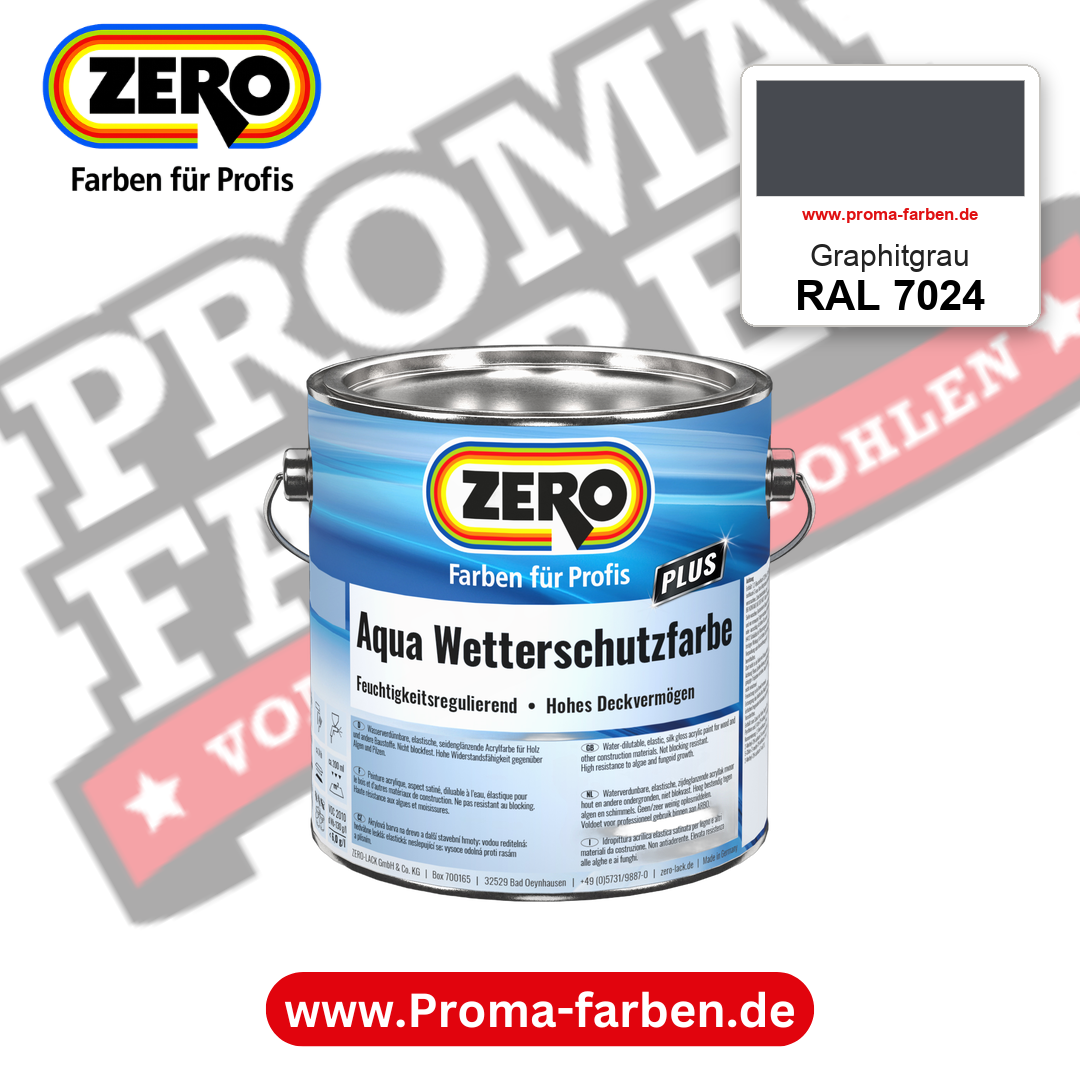 ZERO Aqua Wetterschutzfarbe RAL 7024 Graphitgrau – im ZERO-MiX-System, online kaufen bei Proma Farben