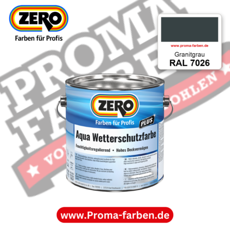 ZERO Aqua Wetterschutzfarbe RAL 7026 Granitgrau – im ZERO-MiX-System, online kaufen bei Proma Farben