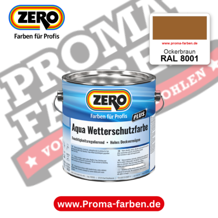 ZERO Aqua Wetterschutzfarbe RAL 8001 Ockerbraun – im ZERO-MiX-System, online kaufen bei Proma Farben