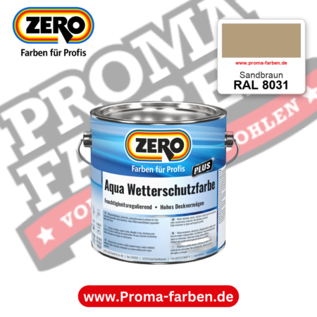 ZERO Aqua Wetterschutzfarbe RAL 8031 Sandbraun – im ZERO-MiX-System, online kaufen bei Proma Farben