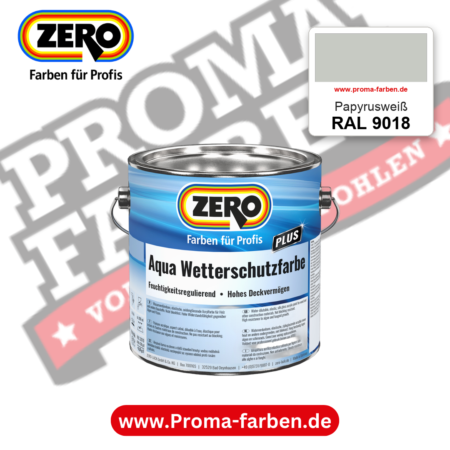 ZERO Aqua Wetterschutzfarbe RAL 9018 Papyrusweiß – im ZERO-MiX-System, online kaufen bei Proma Farben