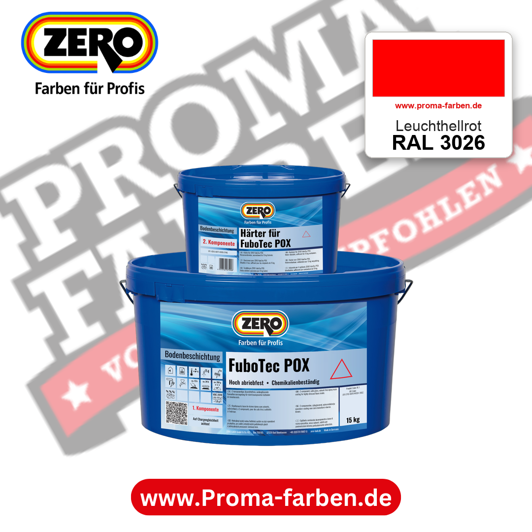 ZERO FuboTec 2K RAL 3026 Leuchthellrot – im ZERO-MiX-System, online kaufen bei Proma Farben