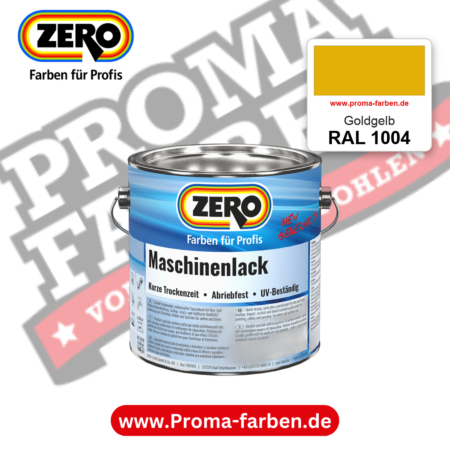 Zero Maschinenlack RAL 1004 Goldgelb – seidenmatter Alkydharz-Maschinenlack, online kaufen bei Proma Farben