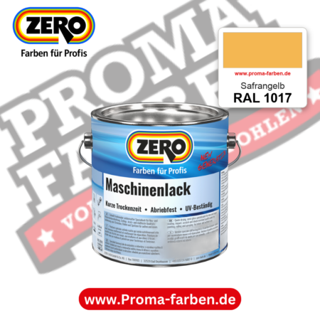 Zero Maschinenlack RAL 1017 Safrangelb – seidenmatter Alkydharz-Maschinenlack, online kaufen bei Proma Farben
