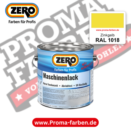 Zero Maschinenlack RAL 1018 Zinkgelb – seidenmatter Alkydharz-Maschinenlack, online kaufen bei Proma Farben