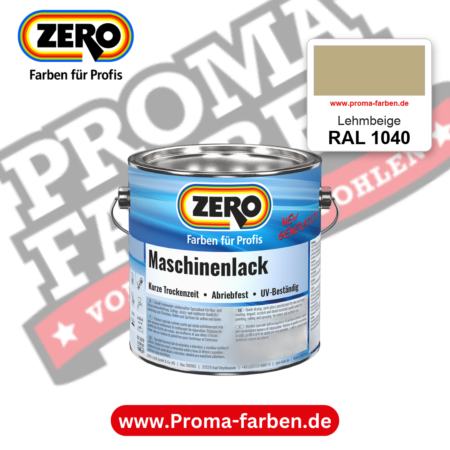 Zero Maschinenlack RAL 1040 Lehmbeige – seidenmatter Alkydharz-Maschinenlack, online kaufen bei Proma Farben