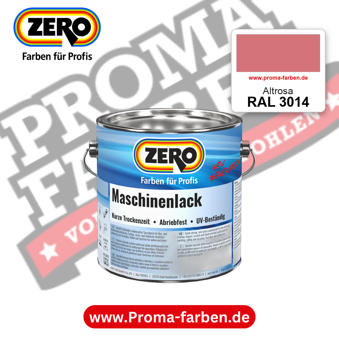 Zero Maschinenlack RAL 3014 Altrosa – seidenmatter Alkydharz-Maschinenlack, online kaufen bei Proma Farben