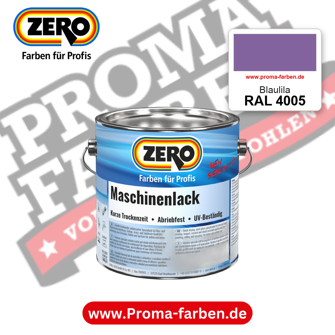 Zero Maschinenlack RAL 4005 Blaulila – seidenmatter Alkydharz-Maschinenlack, online kaufen bei Proma Farben