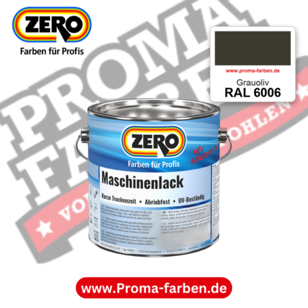 Zero Maschinenlack RAL 6006 Grauoliv – seidenmatter Alkydharz-Maschinenlack, online kaufen bei Proma Farben