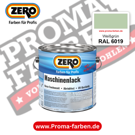 Zero Maschinenlack RAL 6019 Weißgrün – seidenmatter Alkydharz-Maschinenlack, online kaufen bei Proma Farben