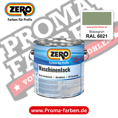 Zero Maschinenlack RAL 6021 Blassgrün – seidenmatter Alkydharz-Maschinenlack, online kaufen bei Proma Farben
