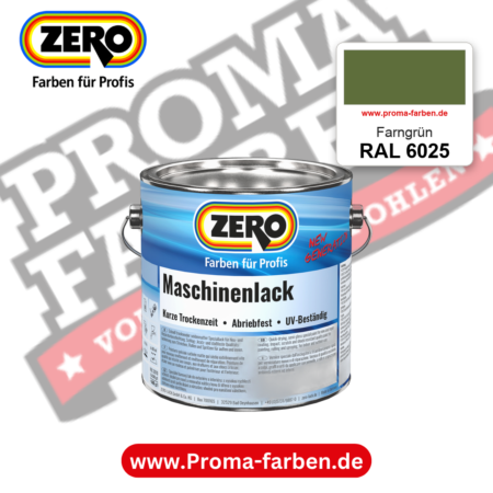 Zero Maschinenlack RAL 6025 Farngrün – seidenmatter Alkydharz-Maschinenlack, online kaufen bei Proma Farben