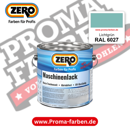 Zero Maschinenlack RAL 6027 Lichtgrün – seidenmatter Alkydharz-Maschinenlack, online kaufen bei Proma Farben