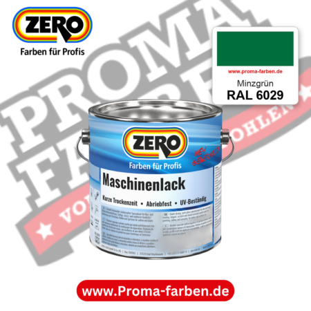 Zero Maschinenlack RAL 6029 Minzgrün – seidenmatter Alkydharz-Maschinenlack, online kaufen bei Proma Farben