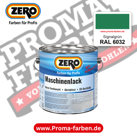 Zero Maschinenlack RAL 6032 Signalgrün – seidenmatter Alkydharz-Maschinenlack, online kaufen bei Proma Farben