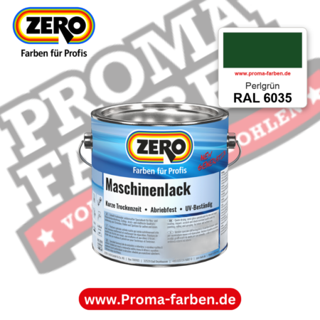 Zero Maschinenlack RAL 6035 Perlgrün – seidenmatter Alkydharz-Maschinenlack, online kaufen bei Proma Farben