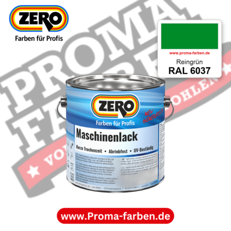 Zero Maschinenlack RAL 6037 Reingrün – seidenmatter Alkydharz-Maschinenlack, online kaufen bei Proma Farben