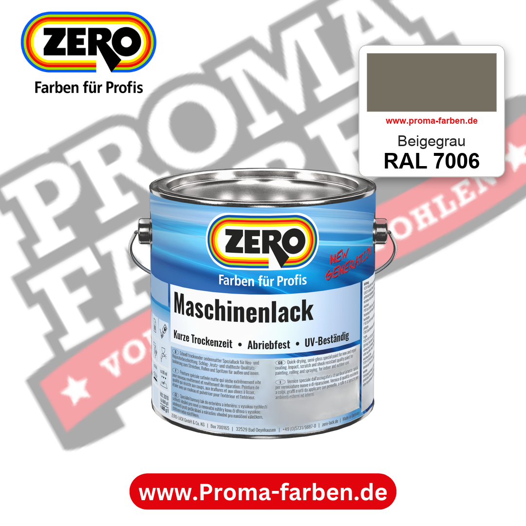 Zero Maschinenlack RAL 7006 Beigegrau – seidenmatter Alkydharz-Maschinenlack, online kaufen bei Proma Farben