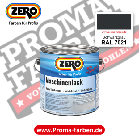Zero Maschinenlack RAL 7021 Schwarzgrau – seidenmatter Alkydharz-Maschinenlack, online kaufen bei Proma Farben