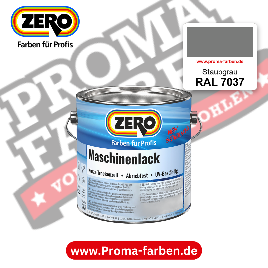 Zero Maschinenlack RAL 7037 Staubgrau – seidenmatter Alkydharz-Maschinenlack, online kaufen bei Proma Farben